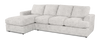 Made in Canada Customizable Sofa Lab Curve Fabric Left-Facing Sofabed Sectional - Plush Oyster