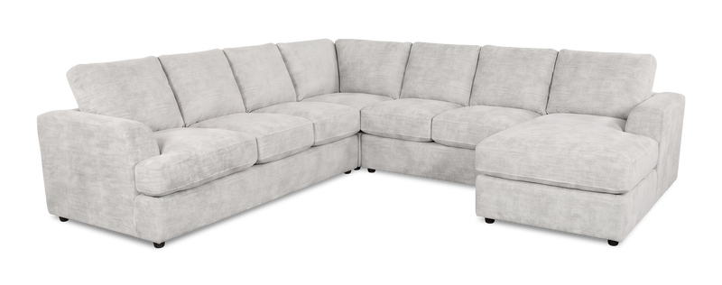 Made in Canada Customizable Sofa Lab Curve 4-Piece Right-Facing Sectional with Chaise - Plush Oyster