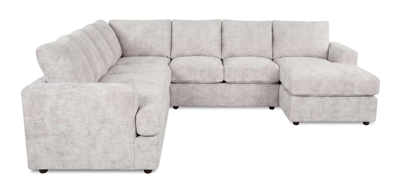 Made in Canada Customizable Sofa Lab Curve 4-Piece Right-Facing Sectional with Chaise - Plush Oyster