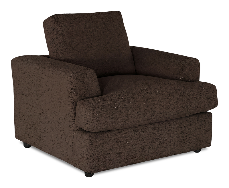 Made in Canada Customizable Sofa Lab Curve 40\" Fabric Chair – Teddy Walnut