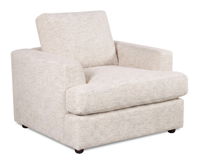 Made in Canada Customizable Sofa Lab Curve 40" Fabric Chair – Chenille White | Fauteuil personnalisable Curve de Sofa Lab de 40 po fabriqué au Canada en tissu - Chenille White
