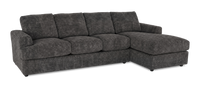Made in Canada Customizable Sofa Lab Curve Right-Facing Fabric Sofa Chaise  – Plush Charcoal 