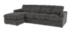 Made in Canada Customizable Sofa Lab Curve Left-Facing Fabric Sofa Chaise  – Plush Charcoal