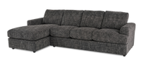Made in Canada Customizable Sofa Lab Curve Left-Facing Fabric Sofa Chaise  – Plush Charcoal 