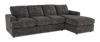 Made in Canada Customizable Sofa Lab Curve Fabric Right-Facing Sofabed Sectional - Plush Charcoal 