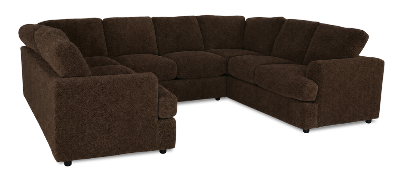 Made in Canada Customizable Sofa Lab Curve U-Shaped Sectional - Plush Chocolate