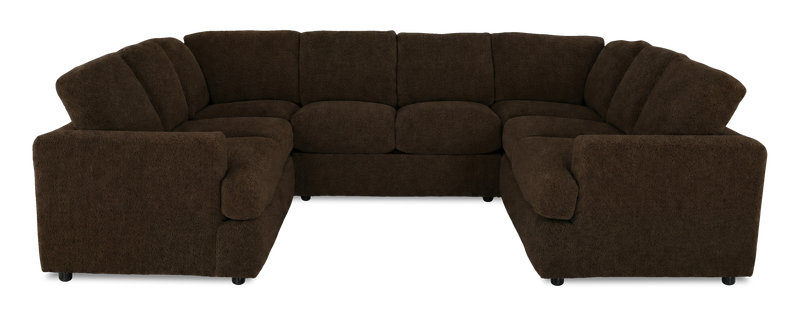 Made in Canada Customizable Sofa Lab Curve U-Shaped Sectional - Plush Chocolate