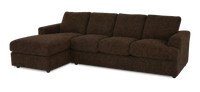 Made in Canada Customizable Sofa Lab Curve Left-Facing Fabric Sofa Chaise  – Plush Chocolate 