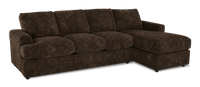 Made in Canada Customizable Sofa Lab Curve Fabric Right-Facing Sofabed Sectional - Plush Chocolate 