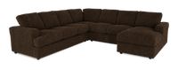 Made in Canada Customizable Sofa Lab Curve 4-Piece Right-Facing Sectional with Chaise - Plush Chocolate