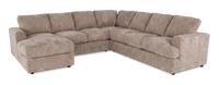 Made in Canada Customizable Sofa Lab Curve 4-Piece Left-Facing Sectional with Chaise - Chenille Praline 