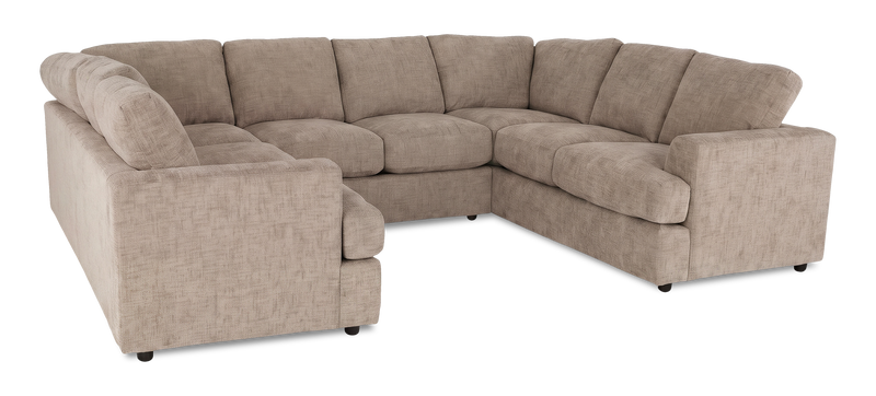 Made in Canada Customizable Sofa Lab Curve U-Shaped Sectional - Chenille Praline