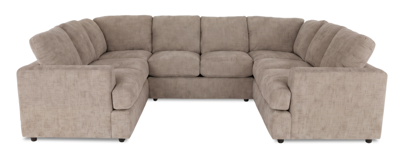 Made in Canada Customizable Sofa Lab Curve U-Shaped Sectional - Chenille Praline