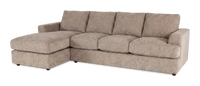 Made in Canada Customizable Sofa Lab Curve Left-Facing Fabric Sofa Chaise  – Chenille Praline 