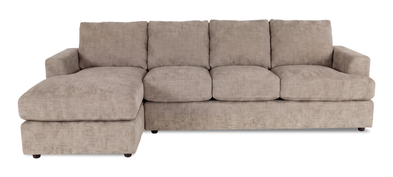 Made in Canada Customizable Sofa Lab Curve Left-Facing Fabric Sofa Chaise  – Chenille Praline