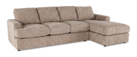 Made in Canada Customizable Sofa Lab Curve Fabric Right-Facing Sofabed Sectional - Chenille Praline 