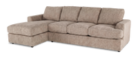 Made in Canada Customizable Sofa Lab Curve Fabric Left-Facing Sofabed Sectional - Chenille Praline 