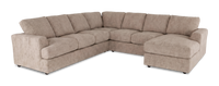 Made in Canada Customizable Sofa Lab Curve 4-Piece Right-Facing Sectional with Chaise - Chenille Praline 
