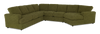 Made in Canada Customizable Sofa Lab Curve 4-Piece Right-Facing Sectional with Cuddler - Chenille Moss | Sofa sectionnel de droite 4 pièces avec fauteuil enveloppant personnalisable Curve de Sofa Lab fabriqué au Canada en tissu - Chenille Moss