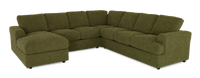 Made in Canada Customizable Sofa Lab Curve 4-Piece Left-Facing Sectional with Chaise - Chenille Moss 