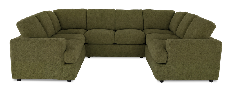 Made in Canada Customizable Sofa Lab Curve U-Shaped Sectional - Chenille Moss
