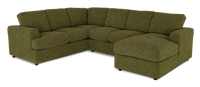 Made in Canada Customizable Sofa Lab Curve 3 Piece Right-Facing Fabric Sectional with Chaise – Chenille Moss 