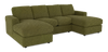 Made in Canada Customizable Sofa Lab Curve Fabric Double Chaise Sectional - Chenille Moss