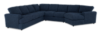 Made in Canada Customizable Sofa Lab Curve 4-Piece Right-Facing Sectional with Cuddler - Chenille Pacific
