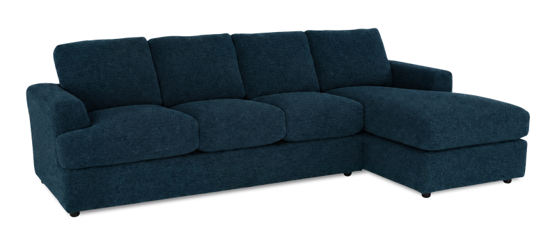 Made in Canada Customizable Sofa Lab Curve Right-Facing Fabric Sofa Chaise  – Chenille Pacific