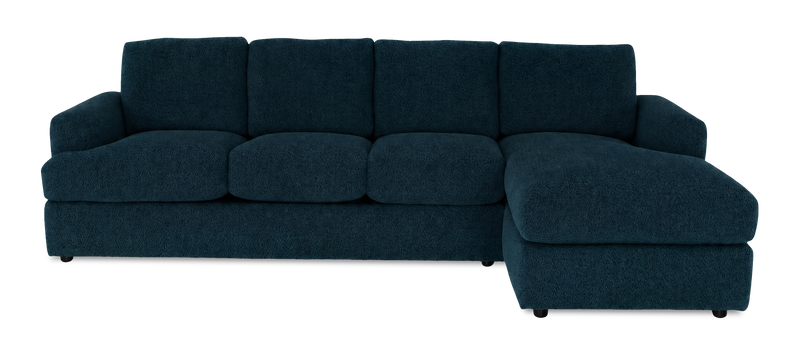Made in Canada Customizable Sofa Lab Curve Right-Facing Fabric Sofa Chaise  – Chenille Pacific