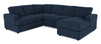 Made in Canada Customizable Sofa Lab Curve 3 Piece Right-Facing Fabric Sectional with Chaise – Chenille Pacific 