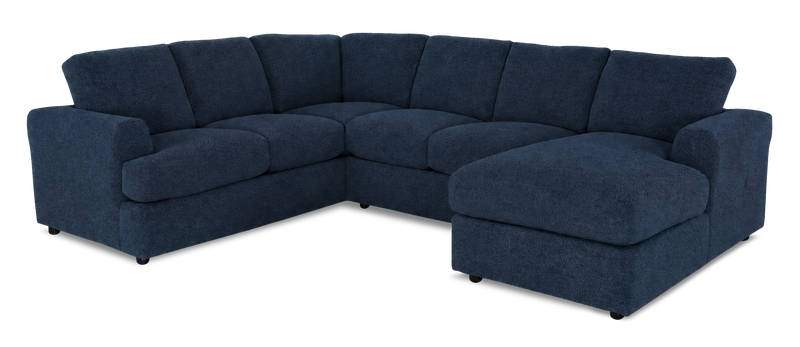 Made in Canada Customizable Sofa Lab Curve 3 Piece Right-Facing Fabric Sectional with Chaise – Chenille Pacific