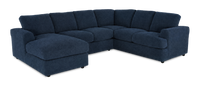 Made in Canada Customizable Sofa Lab Curve 3 Piece Left-Facing Fabric Sectional with Chaise – Chenille Pacific 
