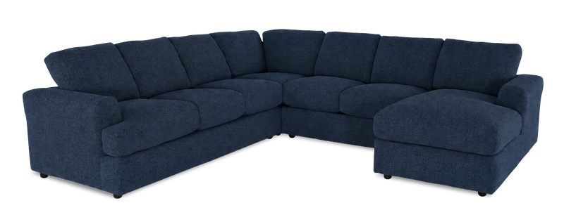Made in Canada Customizable Sofa Lab Curve 4-Piece Right-Facing Sectional with Chaise - Chenille Pacific
