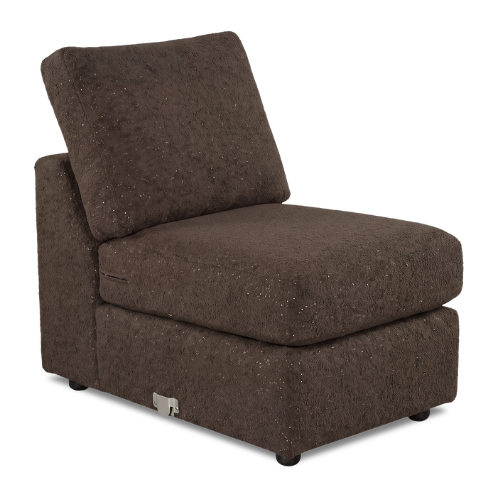 Made in Canada Customizable Sofa Lab Curve 24\" Armless Fabric Chair – Teddy Walnut