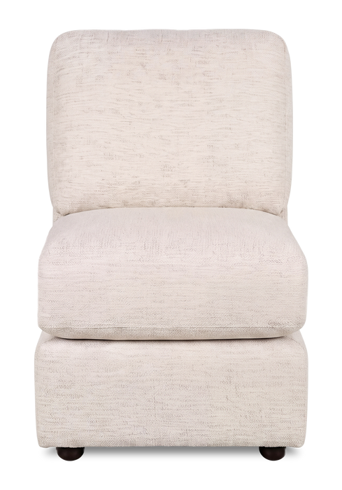 Made in Canada Customizable Sofa Lab Curve 24\" Armless Fabric Chair – Chenille White