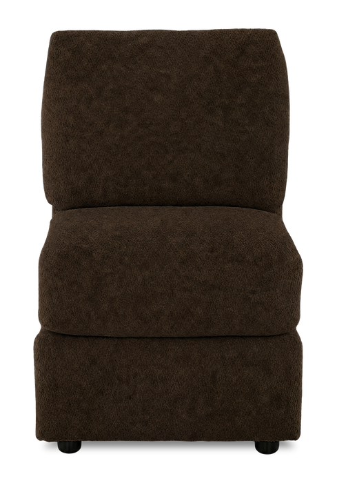 Made in Canada Customizable Sofa Lab Curve 24\" Armless Fabric Chair – Plush Chocolate