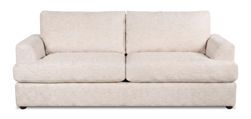 Made in Canada Customizable Sofa Lab Curve 38\" Fabric Sofa Bed - Chenille White