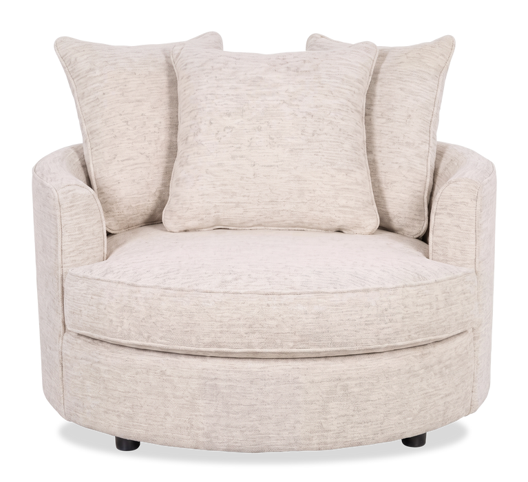 Made in Canada Sofa Lab Customizable Cuddler 48\" Fabric Accent Chair – Chenille White