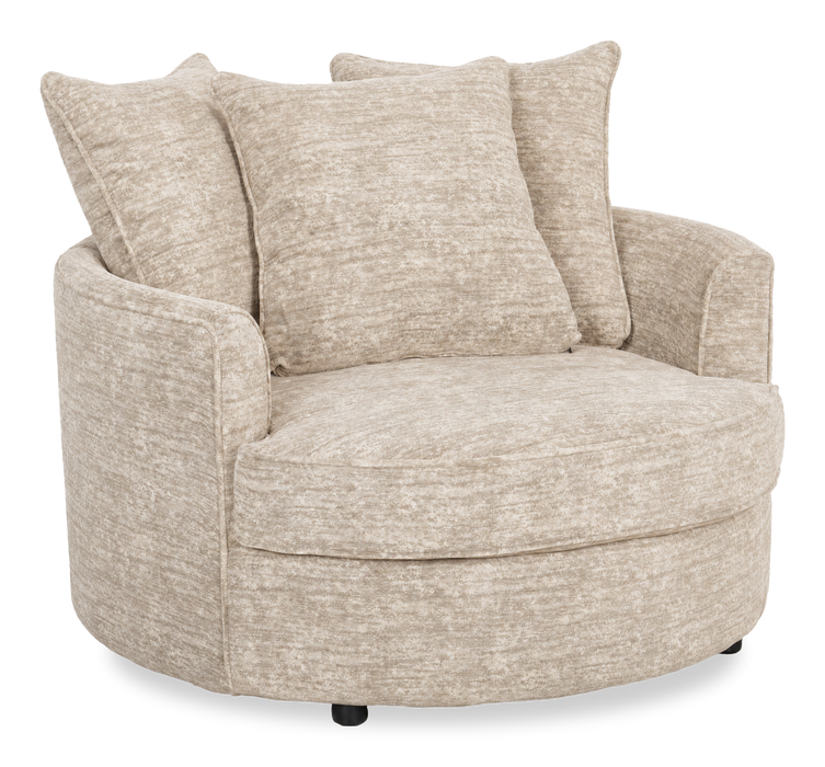Made in Canada Sofa Lab Customizable Cuddler 48\" Fabric Accent Chair – Plush Parchment 