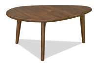Deco 42.5” Modern Oval Coffee Table – Walnut 