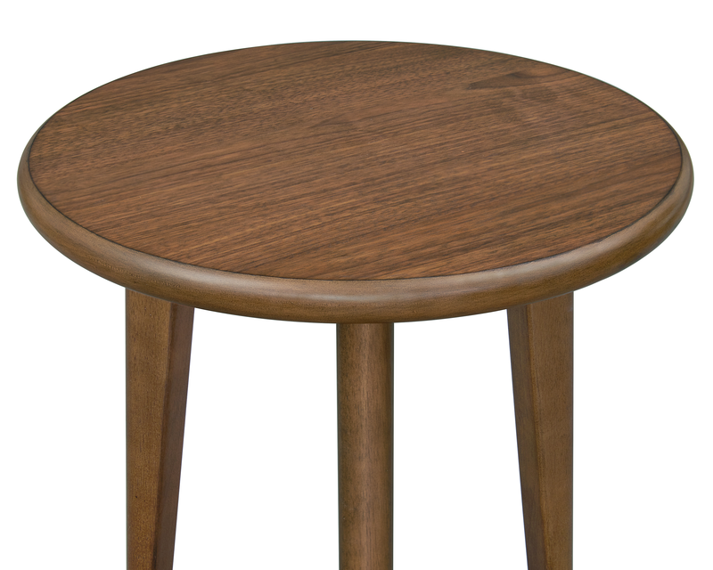 Deco 19.5” Modern Round End Table – Walnut