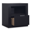 Delta Bedside 1-Drawer Nightstand with Storage Shelf, 22"W x 24"H - Black