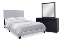 Delta 5pc Bedroom Set with Bed, Dresser & Mirror, Black - King Size