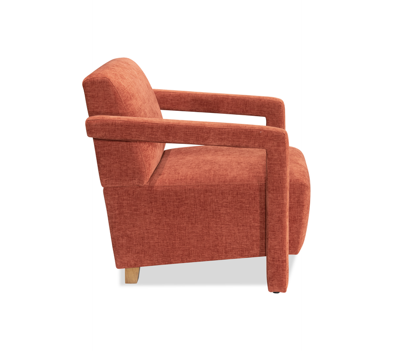 Demi 30\" Linen-Look Accent Chair – Orange