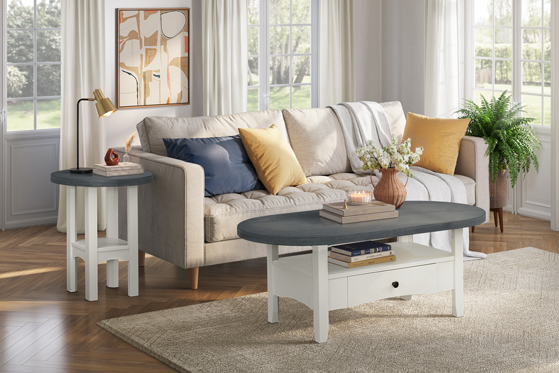 Dena 20” Modern Round End Table – Dove Grey