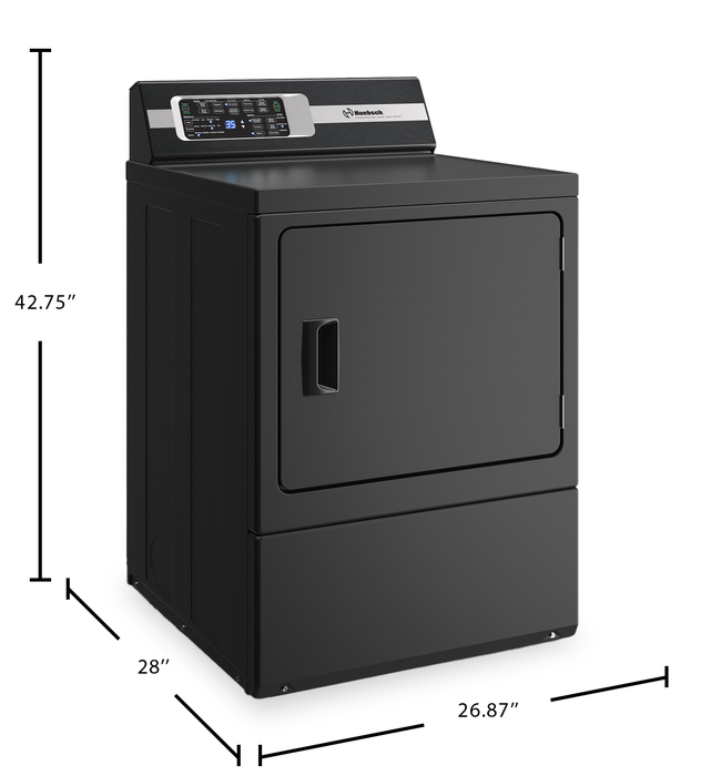 Huebsch® 7 Cu. Ft. Sanitizing Electric Dryer with Pet Plus™ - Matte Black - DR7103BE