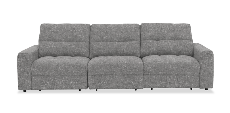 Scott Living Elevate Modular 115\" Chenille Fabric Sofa with Power Sliding - Grey