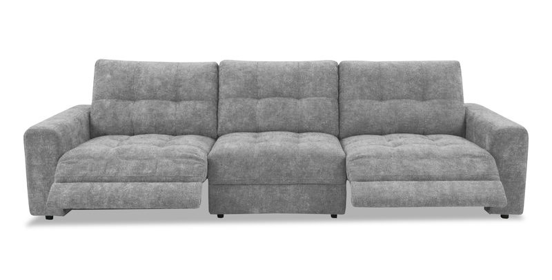 Scott Living Elevate Modular 115\" Chenille Fabric Power Reclining Sofa - Grey
