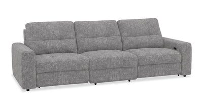 Scott Living Elevate Modular 115" Chenille Fabric Power Reclining Sofa - Grey | Sofa modulaire à inclinaison électrique Elevate de Scott Living de 115 po en tissu de chenille - gris